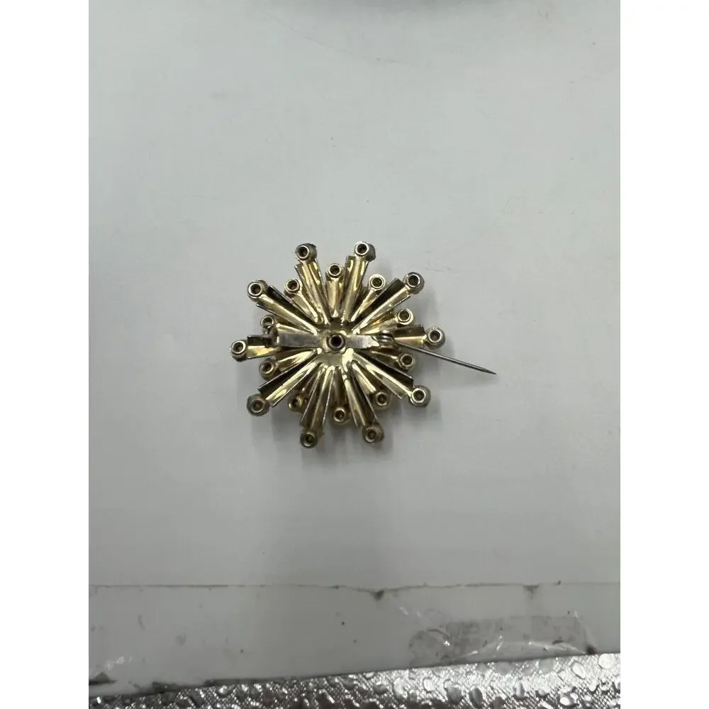 Vintage Aurora Borealis AB Rhinestone Starburst‎ Sunburst Brooch Pin